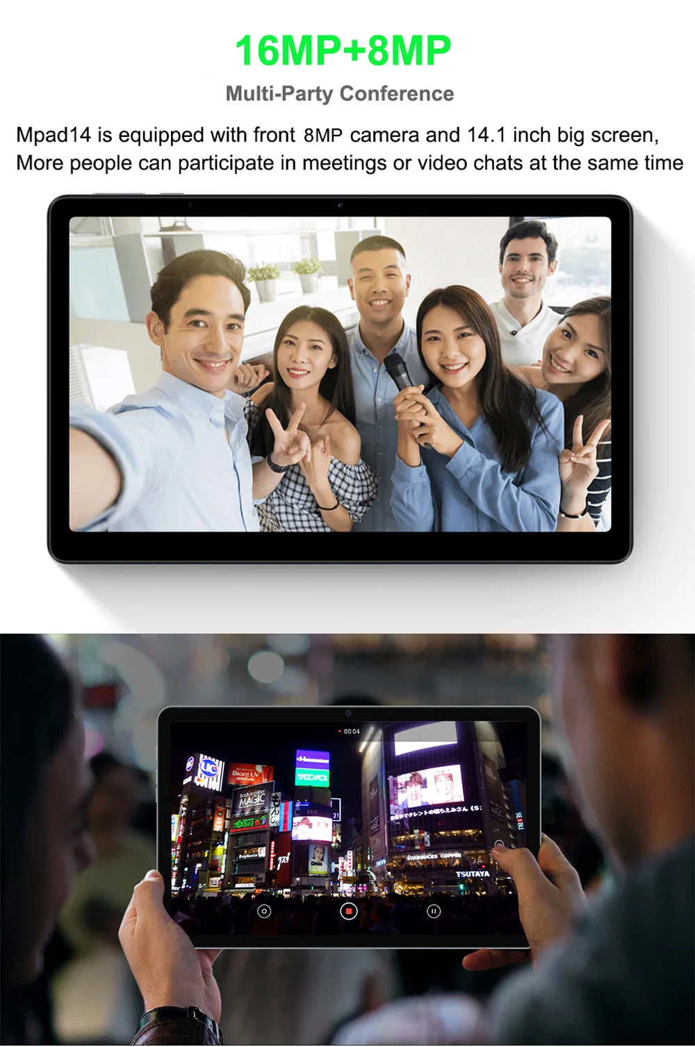 Tablette Nenmoen Mpad14 – 14,1" FHD, 6/12GB RAM, 256GB, Android 12, 4G LTE