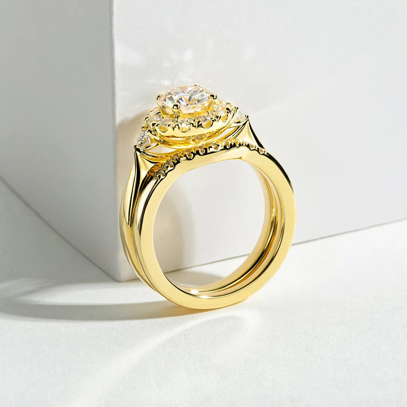 Bague Femme Argent 925 Sterling avec Moissanite – Trendy pour Engagement