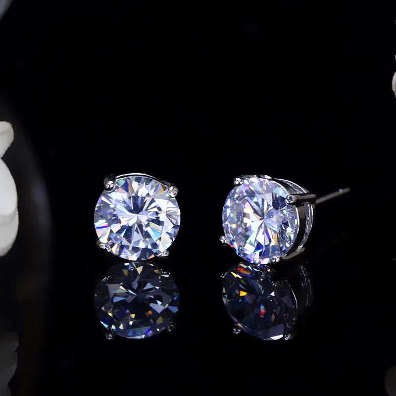 Boucles d'oreilles rondes en cristal rouge vert pour femmes et hommes, bijoux de mariage, arc-en-ciel mystique, feu, bleu, vert, Zircon, Double boucles d'oreilles