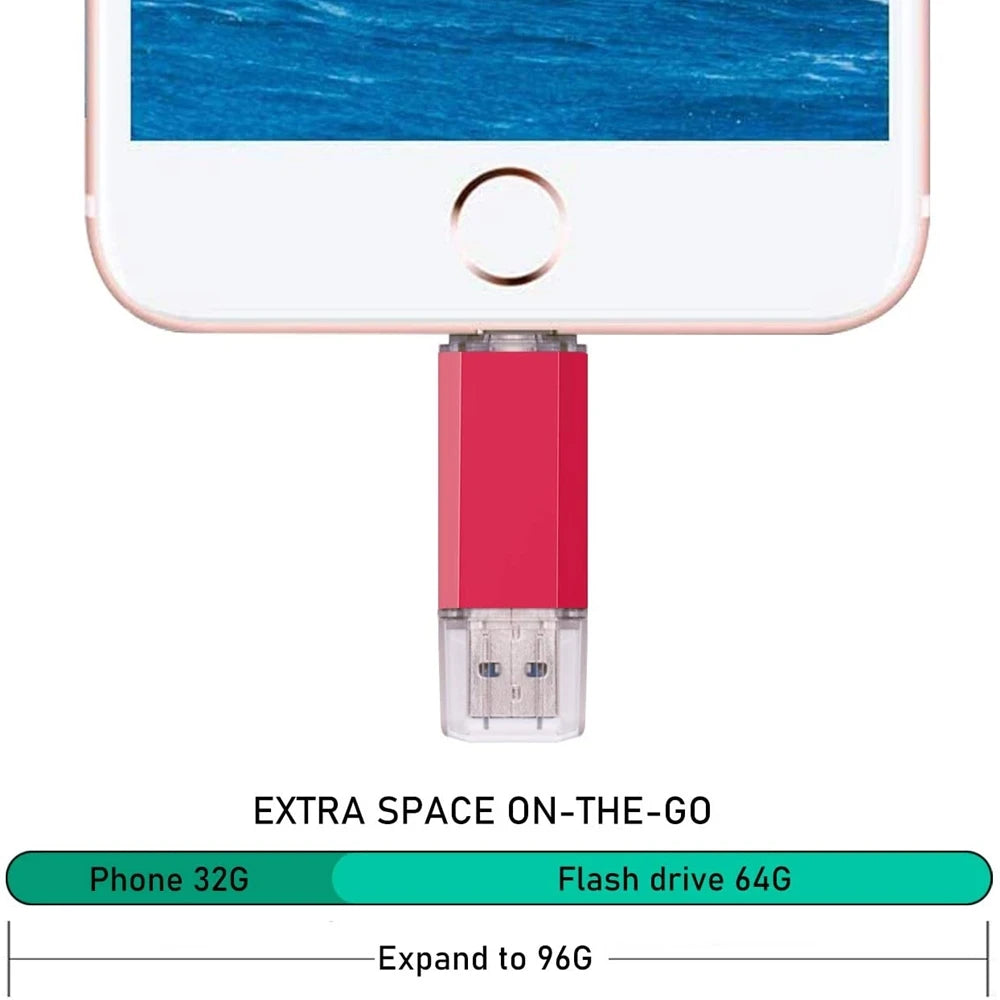 BINFUL 2NI1 TYPE-C USB 2.0 clé USB 2 to 1 to 512GB clé USB haute vitesse avec porte-clés clé mémoire cadeau d'affaires créatif U d