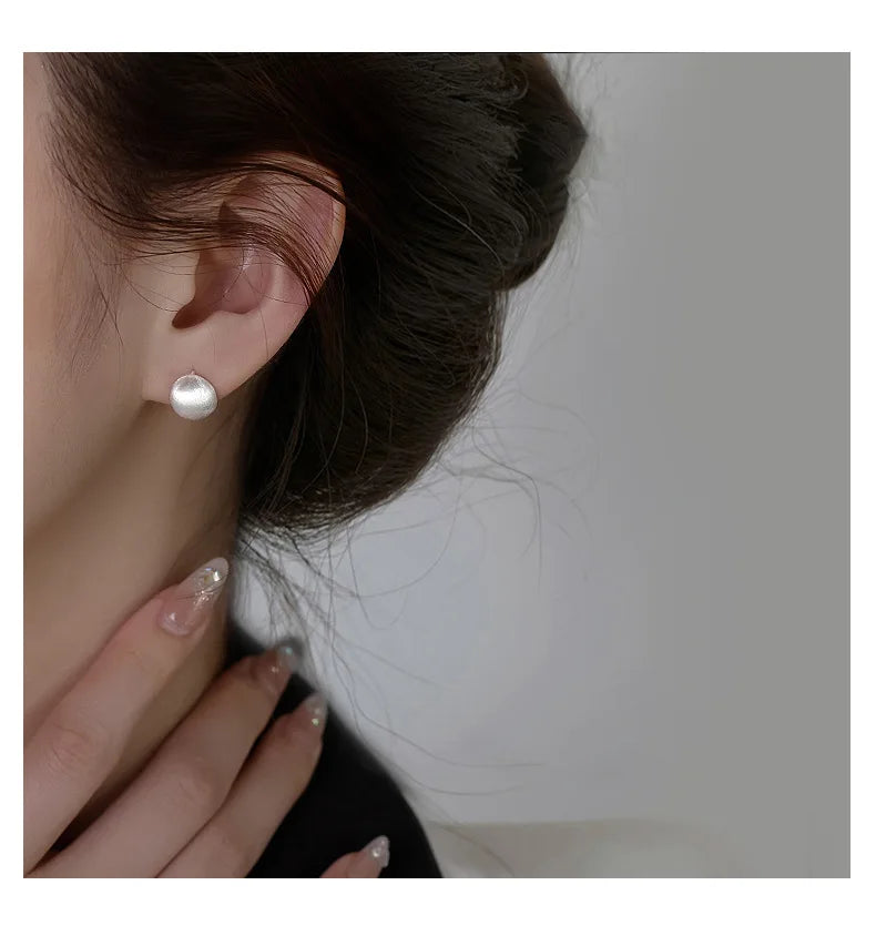 Boucles d'oreilles créoles géométriques coréennes en argent regardé 925, cadeau de bijoux sexy, simple, tempérament exquis, semi-vente chaude