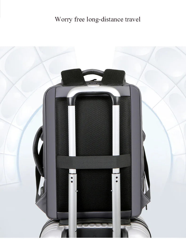 Men's Large Capacity Backpack USB Charging Laptop Bag Waterproof Business Travel Luggage Bag.