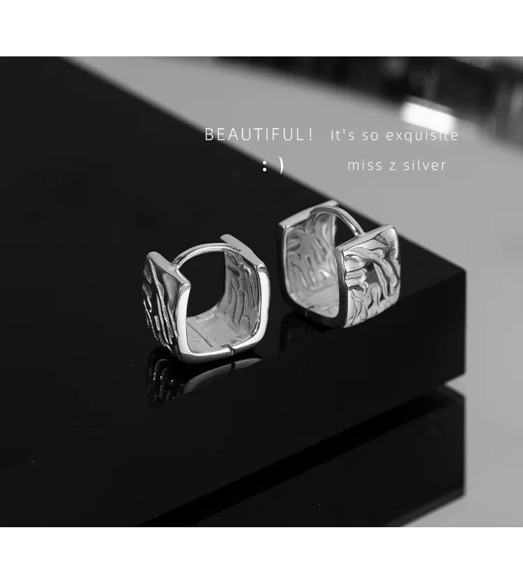 REETI 925 boucles d'oreilles en argent Sterling boucles d'oreilles carrées géométriques pour femmes cadeau boucles d'oreilles bijoux de mode cadeau