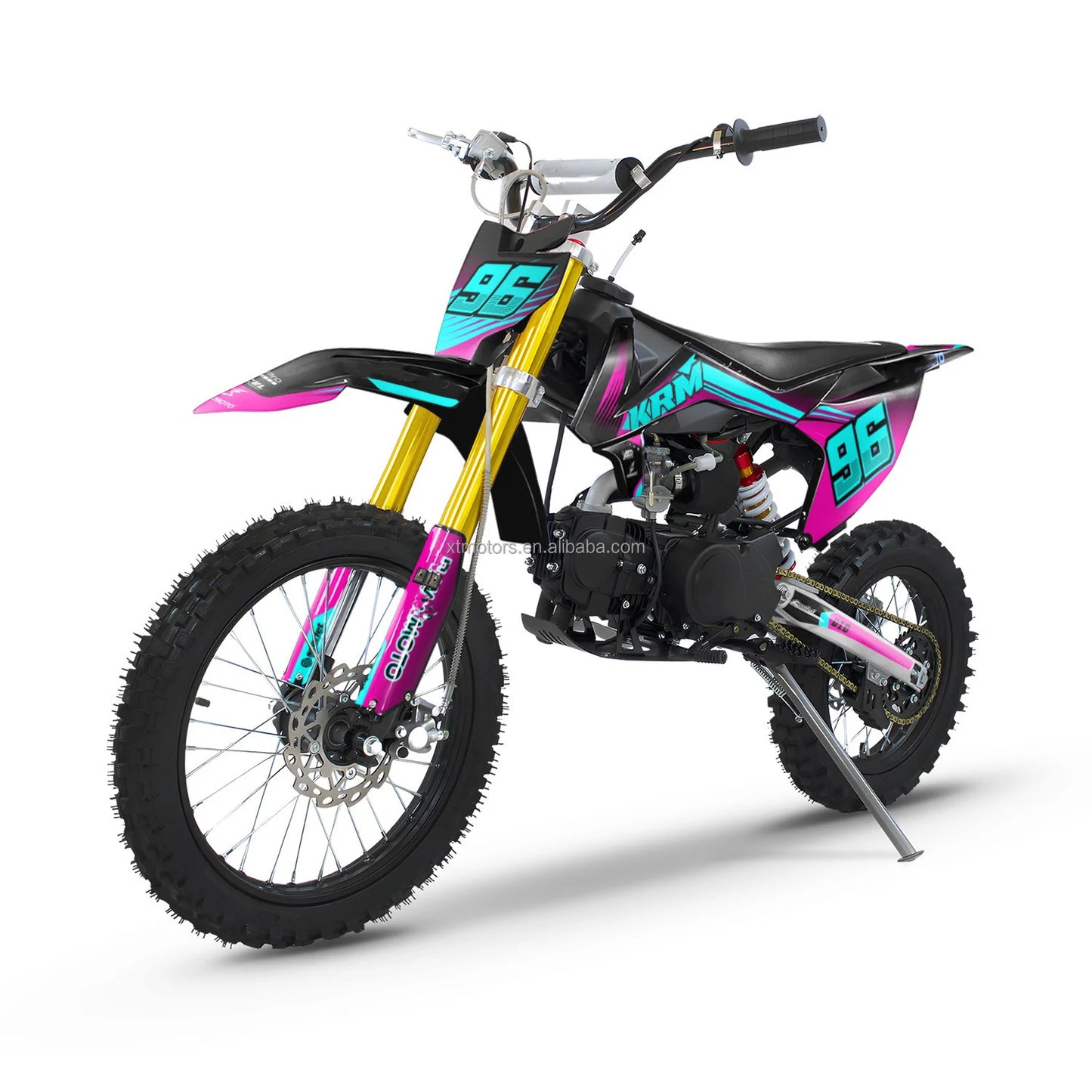 Nouveau Moto essence 125cc moteur coup de pied et démarrage électrique adulte Dirtbike