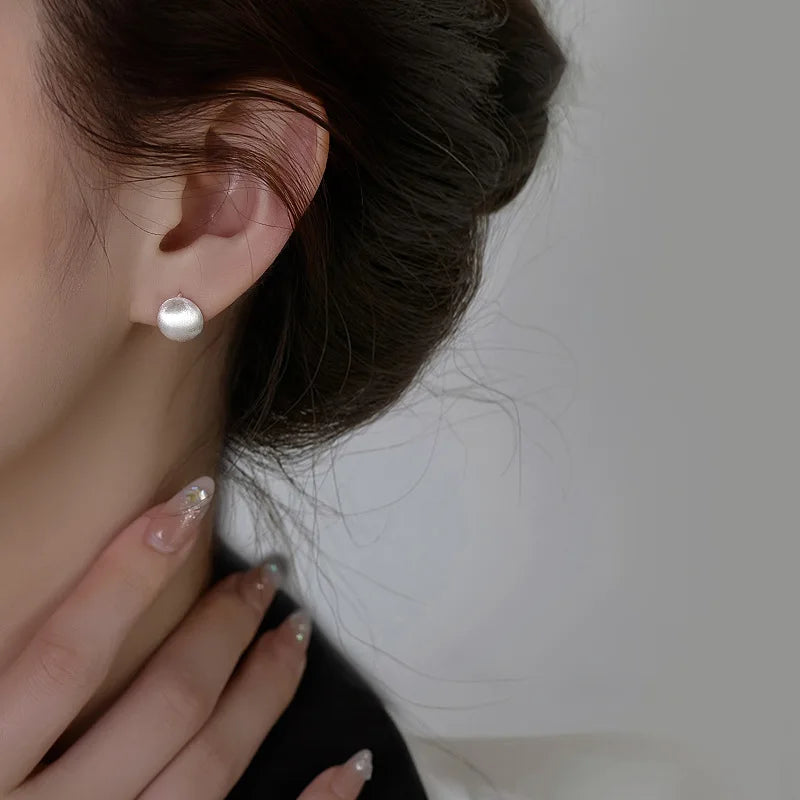 Boucles d'oreilles créoles géométriques coréennes en argent regardé 925, cadeau de bijoux sexy, simple, tempérament exquis, semi-vente chaude
