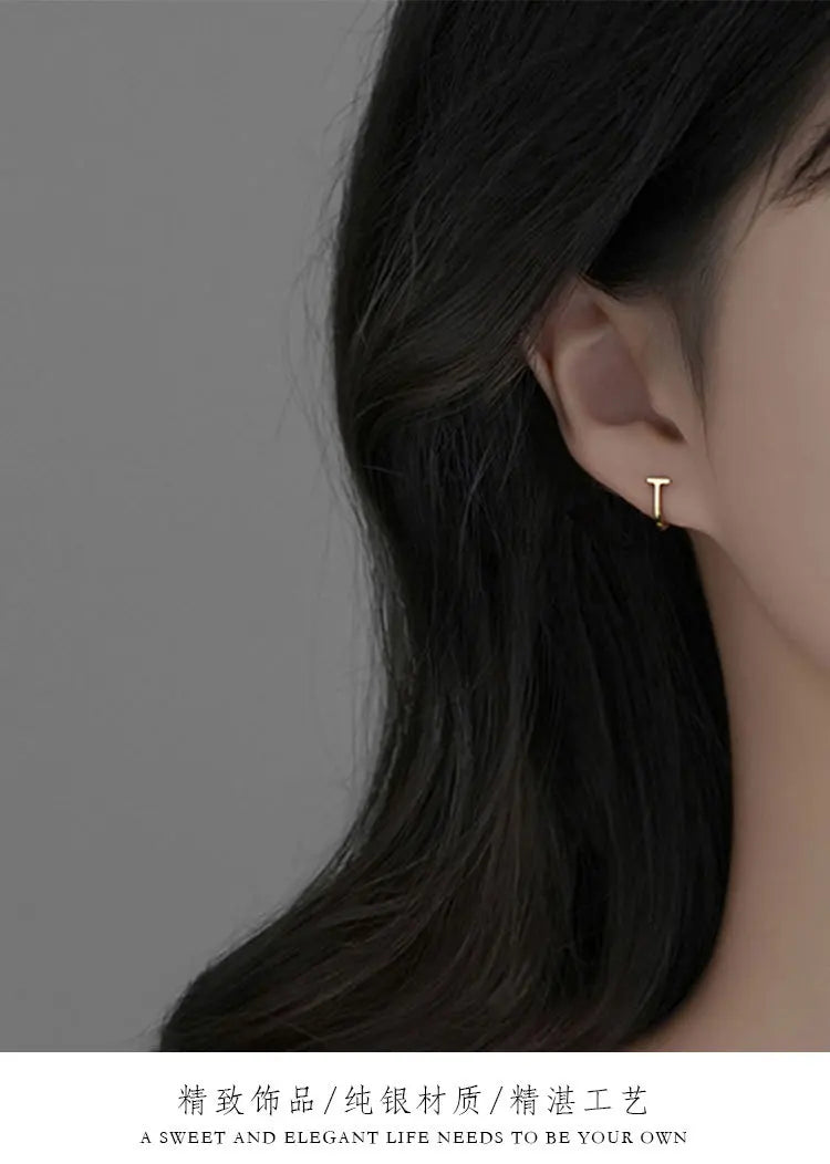 Boucles d'oreilles en argent Sterling 925 en forme de T, charmantes, Style minimaliste, cadeau de fête, bijoux fins pour femmes, nouvelle collection