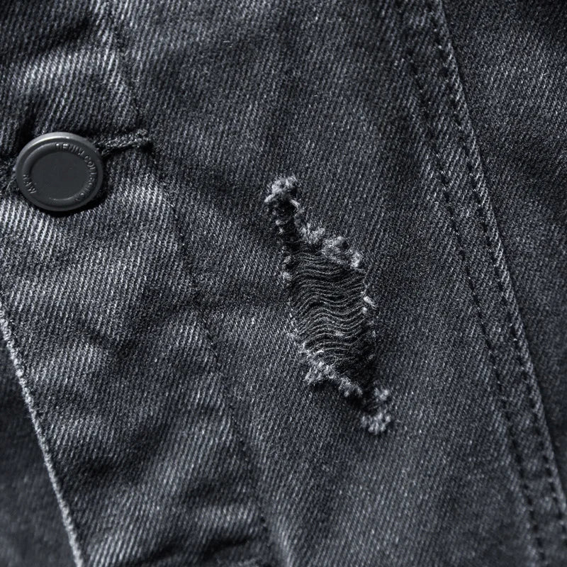 Veste en denim homme WTHINLEE – Hiver, capuche et doublure chaude