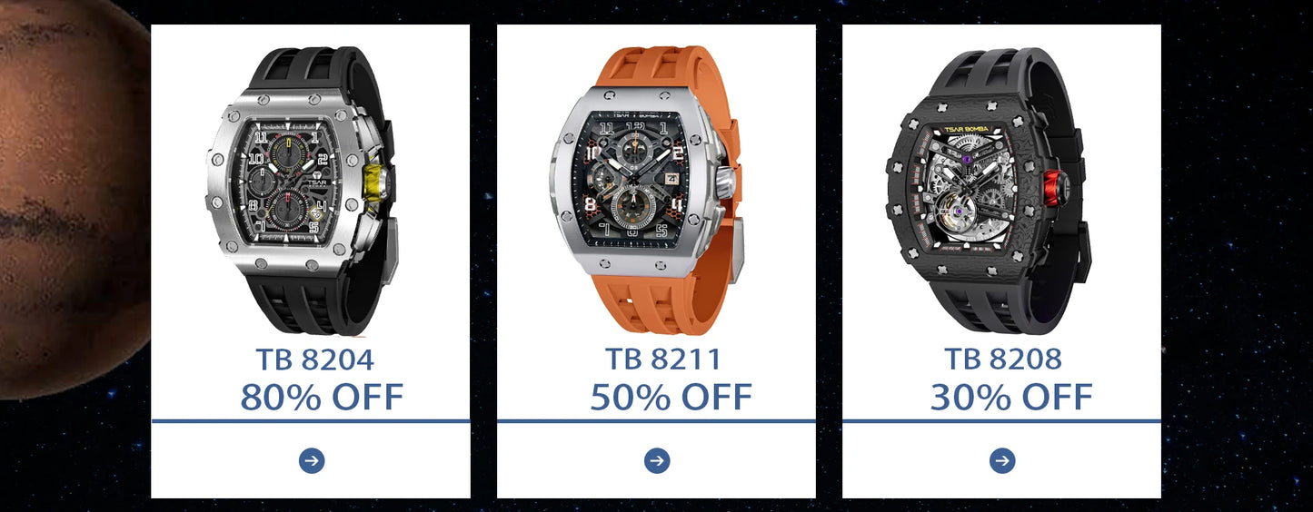 TSAR BOMBA TB8218 lnterchangeable Automatic Watch fo Men DIY Wristwatch Mens Mechanical Watch Set
