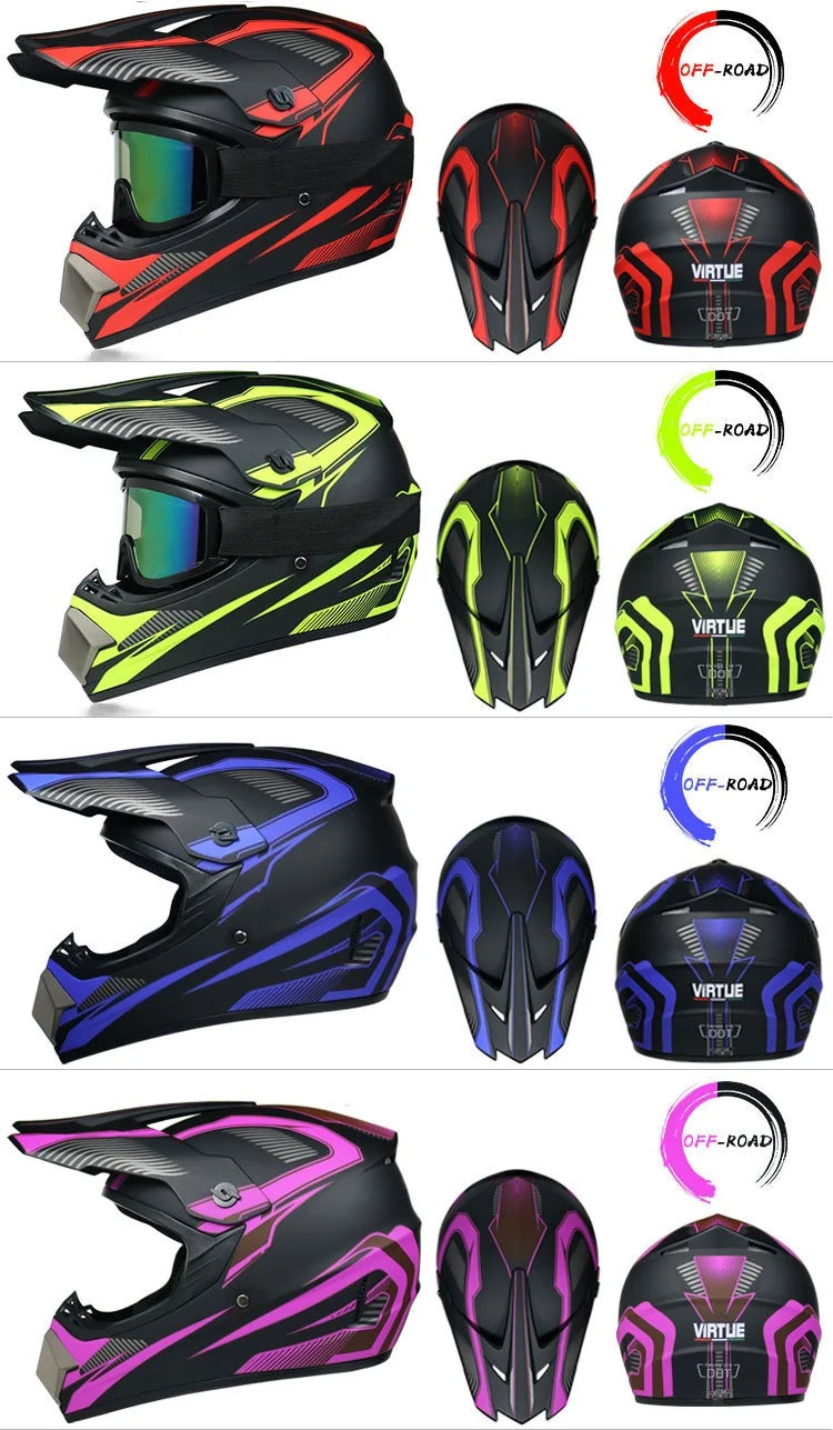 Envoyer 3 pièces cadeau casque de moto enfants casque tout-terrain vélo descente AM DH casque de cross capacete motocross casco