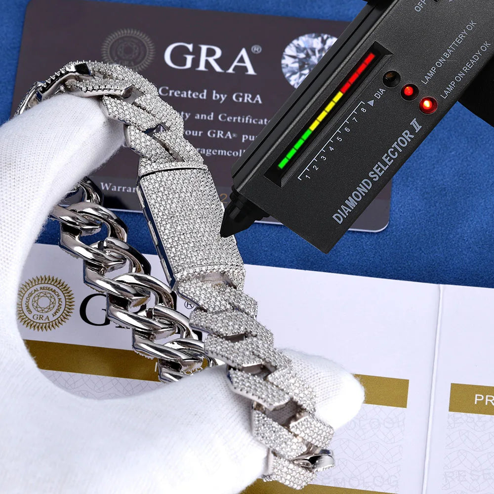 Bracelet en Argent 925 Silver VVS – Homme & Femme – Taille 17,8 cm et 20,3 cm
