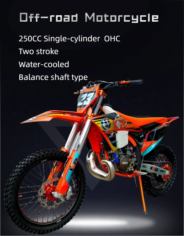 KEWS K23 MT250 250cc moto-cross tout-terrain refroidi à l'eau motos tout-terrain 2 temps avec arbre d'équilibre Motocross Enduro