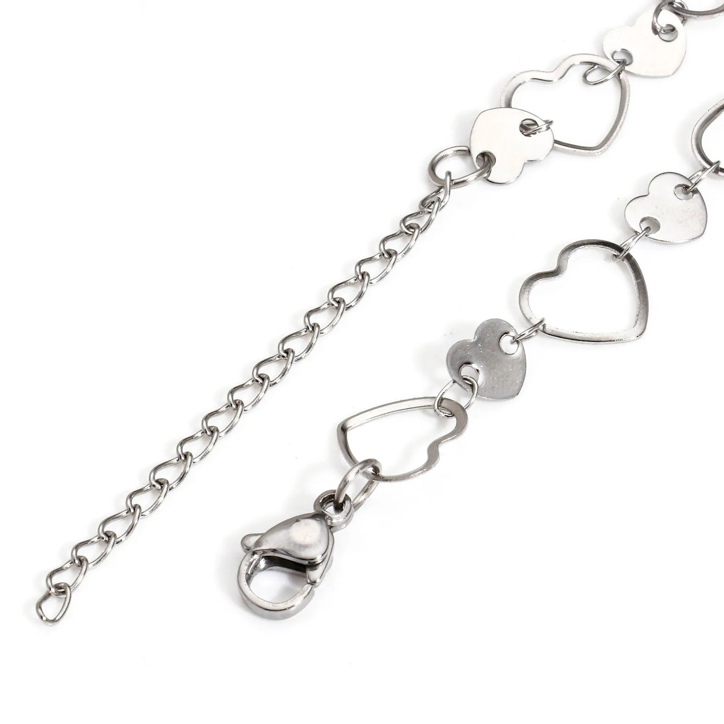 Bracelet de cheville en acier inoxydable 304 pour femmes, chaîne à maillons faite à la main, couleur argent, chaîne de jambe, pied, bijoux cadeau, 1 pièce