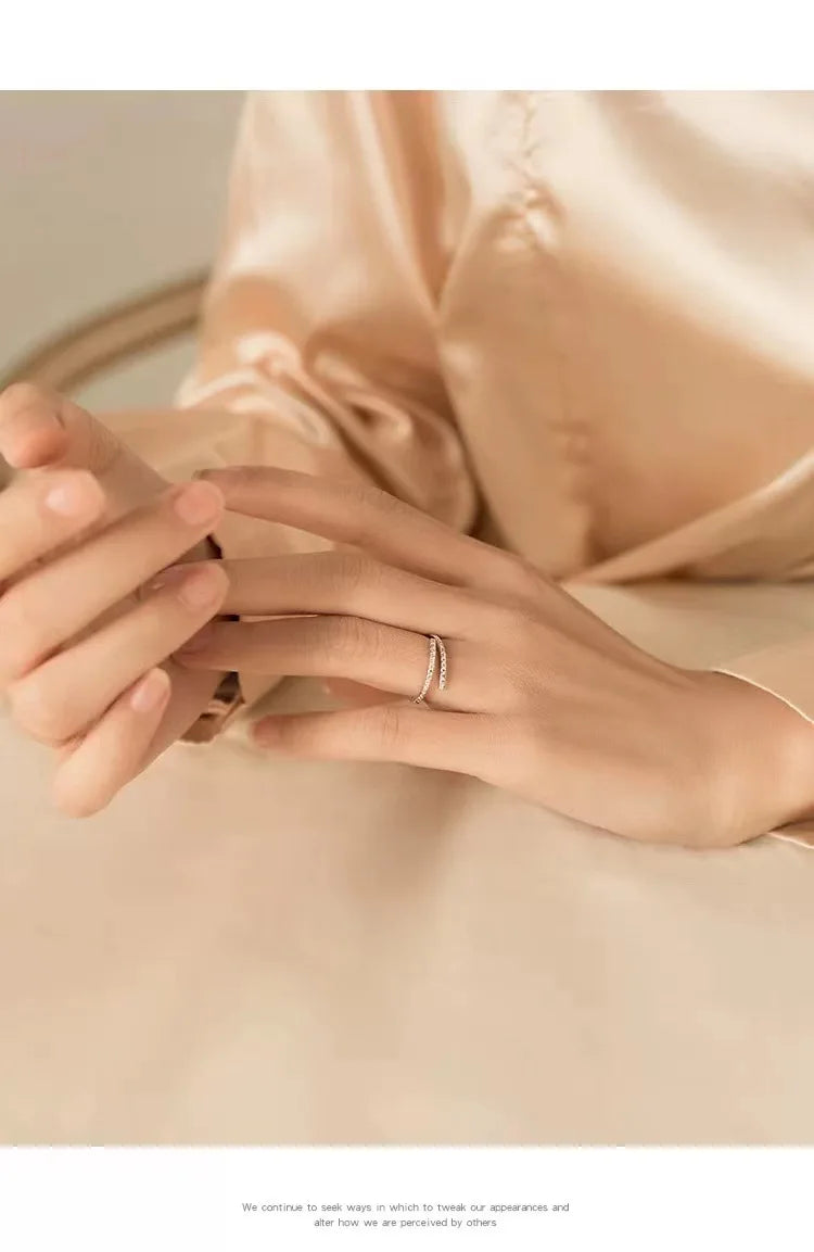 Bague en argent Sterling 925 et zircon pour femmes, bijoux, anneau ouvert réglable pour fête, cadeau d'anniversaire