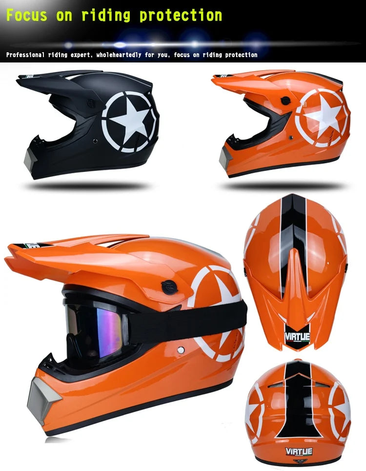 Envoyer 3 pièces cadeau casque de moto enfants casque tout-terrain vélo descente AM DH casque de cross capacete motocross casco