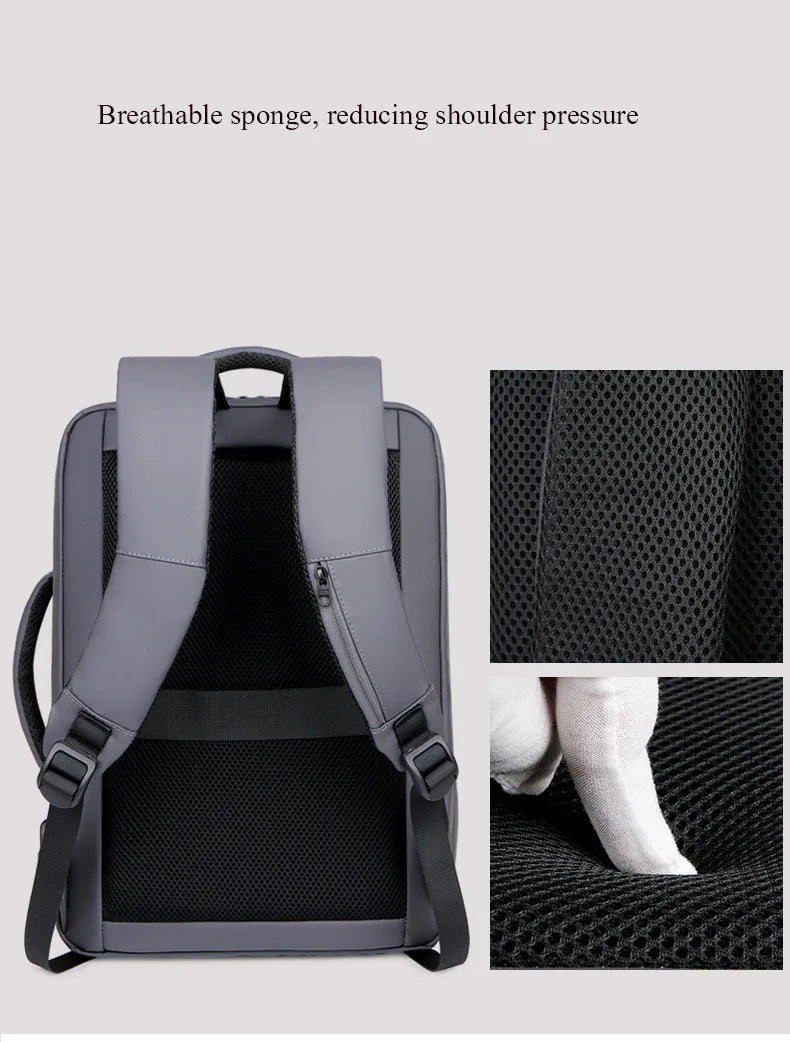 Men's Large Capacity Backpack USB Charging Laptop Bag Waterproof Business Travel Luggage Bag.