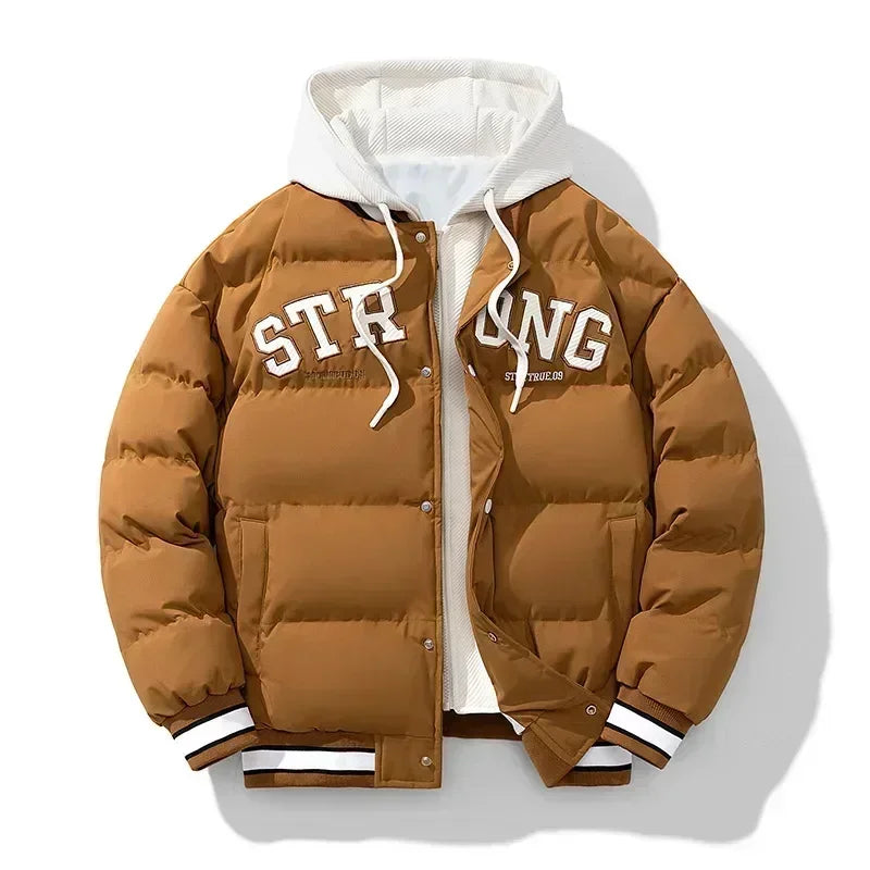 Veste pour jeunes hommes fermeture éclair nouvelle veste Streetwear coupe-vent mode veste à capuche Parkers hiver épais thermique coton manteau hommes