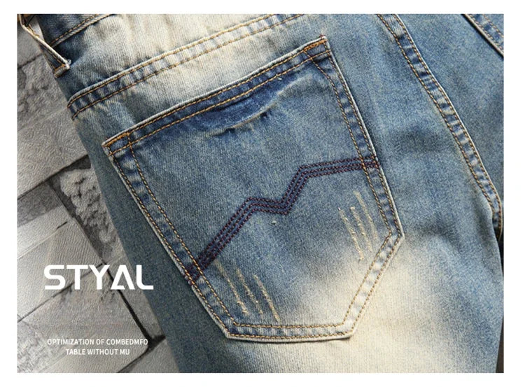 2024 Nouveaux Jeans Rétro Déchirés Slim pour Hommes
