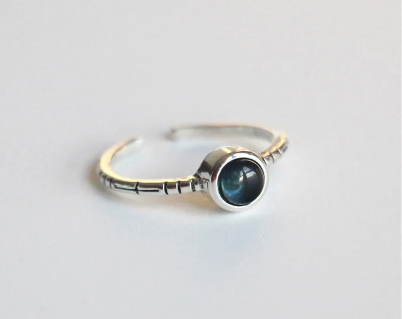 Bague en argent Sterling 925 pour femmes, lignes uniques, bijoux, doigt réglable, ouvert, Vintage, pour fête, cadeau d'anniversaire