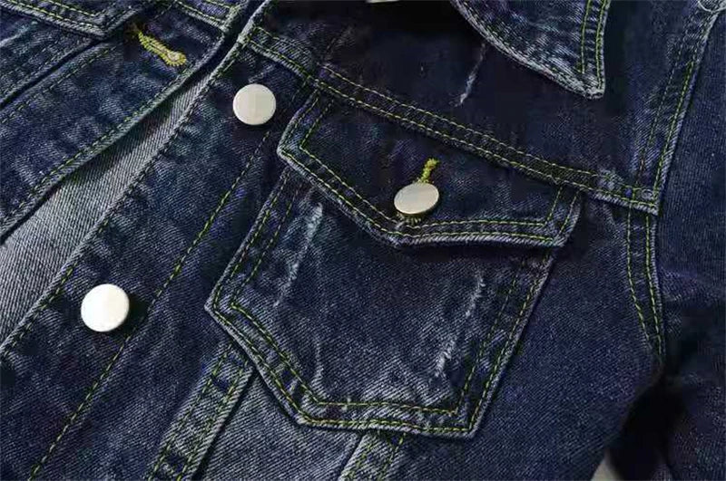 Veste en Jean pour femmes, hauts de couleur rose, couleur unie, courte, multicolore