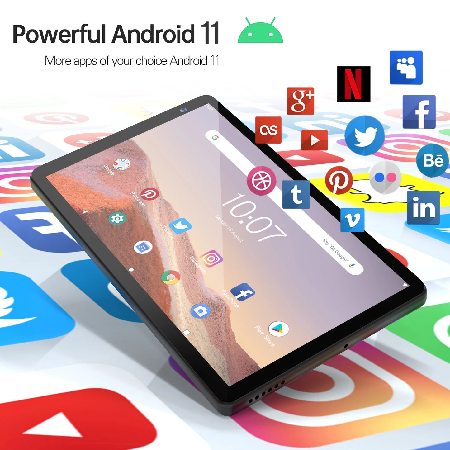 ITOM-Tablette PC de 7 Pouces, 32 Go, Android 11, avec Façades, Processeur Core, Écran HD IPS, Caméra pour Touristes, Wifi, avec Étui de Protection en PU