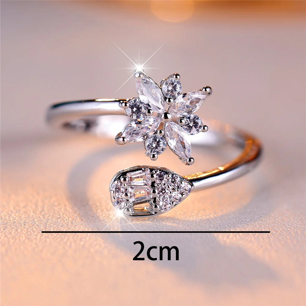 Bague Ouverte et Ajustable en Argent Blanc pour Femme, Bijoux de Mariage, Petit, Mignon, Document, Vintage