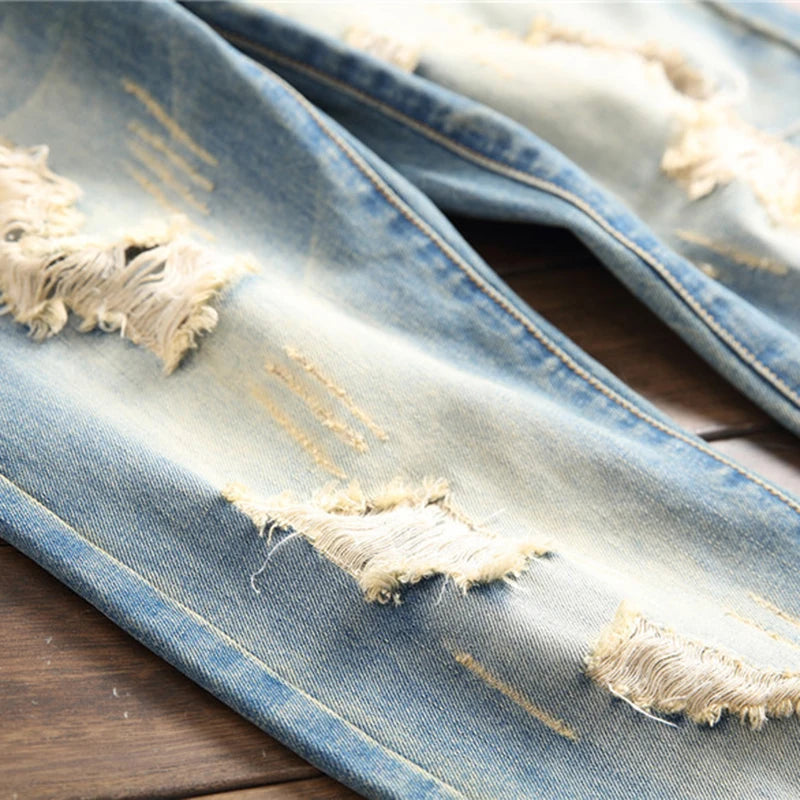 Jeans Droits Rétro Plus Size pour Hommes