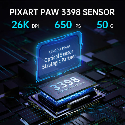 Rapoo VT9PRO – Souris de jeu sans fil légère 68g, 26000 DPI, autonomie 160H