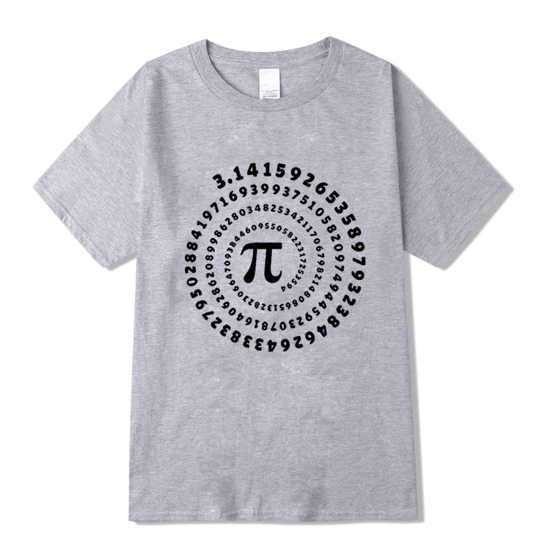 T-shirt Homme 100% Coton – Pi Design Drôle, Col Rond, Manches Courtes, Été