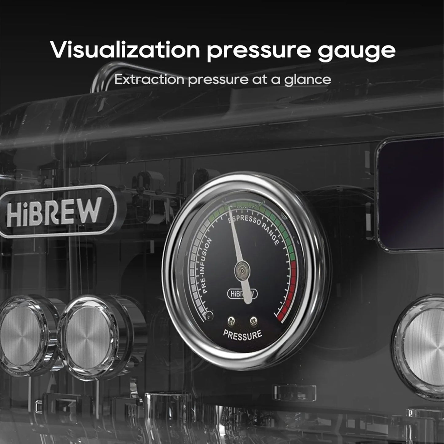 Machine à Expresso Semi-Automatique HiBREW H10A – 19 Bars, Température et Volume Réglables