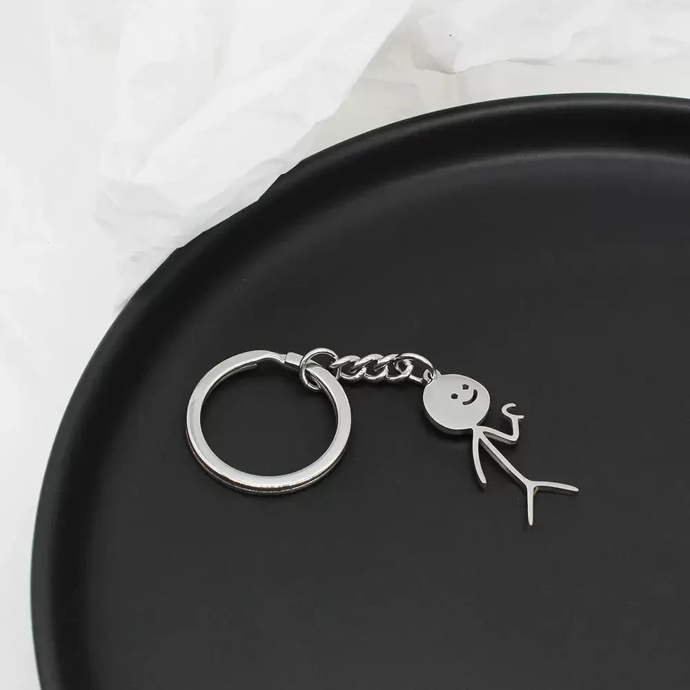 Porte-clés de Couple, Match intéressant des gens que le cœur, doigt du milieu, personnalité Ins, sac drôle, pendentif, bijoux, cadeau pour Couple et amis