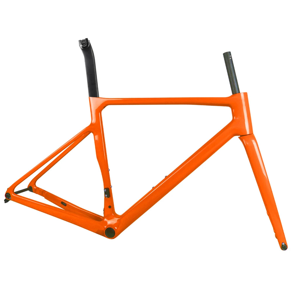 Le Cadre: AIRWOLF 2023 Carbon Road Frame Disc Brake 997g Max 700*38C Road Bicycle Frameset Full Internal Cable 49-58cm