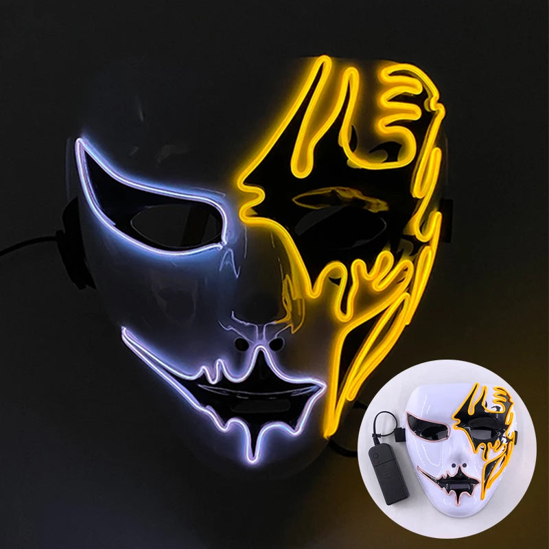 Masque Shuffle Lumineux – Cosplay Demon Slayer et Accessoire Halloween