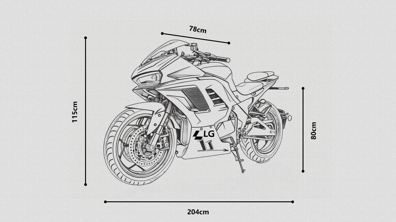 Moto Électrique 96V 20000W – RCS Brembo, 170 km/h