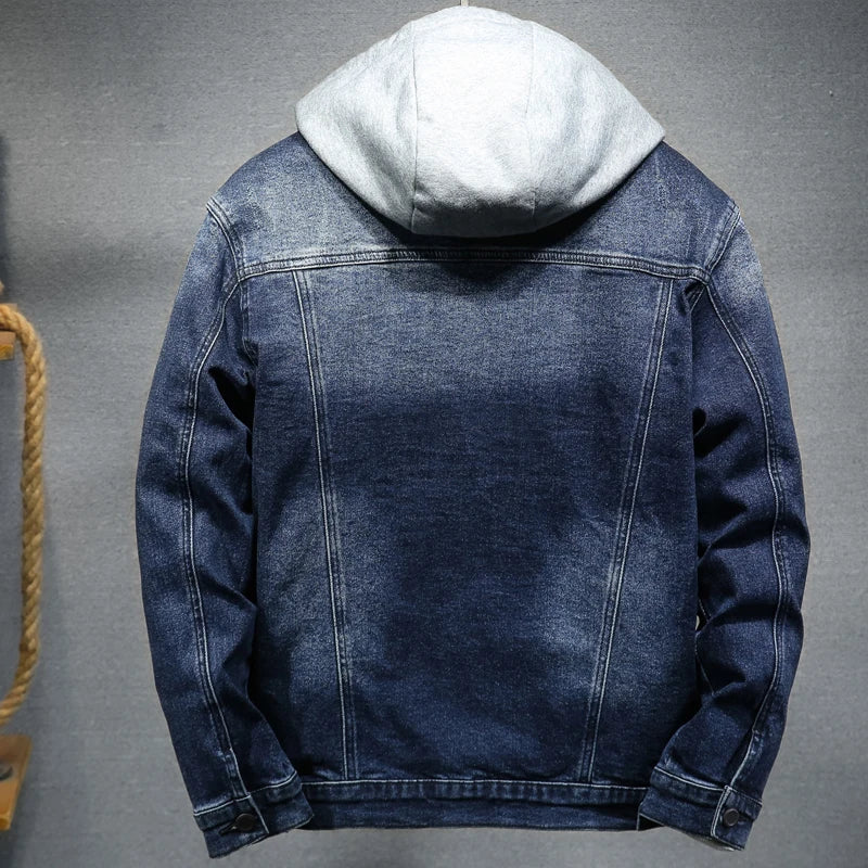 Veste en denim homme WTHINLEE – Hiver, capuche et doublure chaude