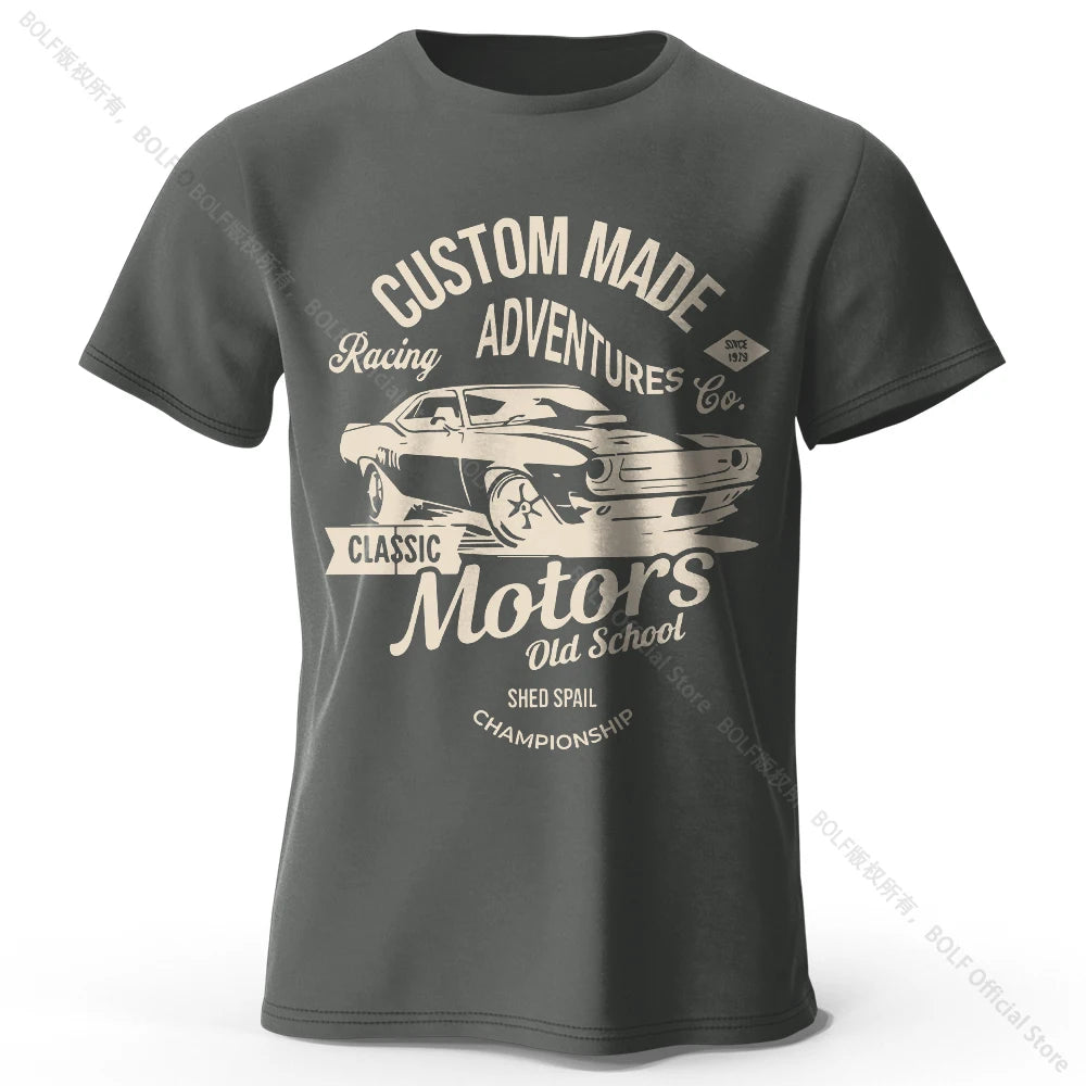 T-shirt homme BOLF – Coton peigné respirant et impression DTF haute précision