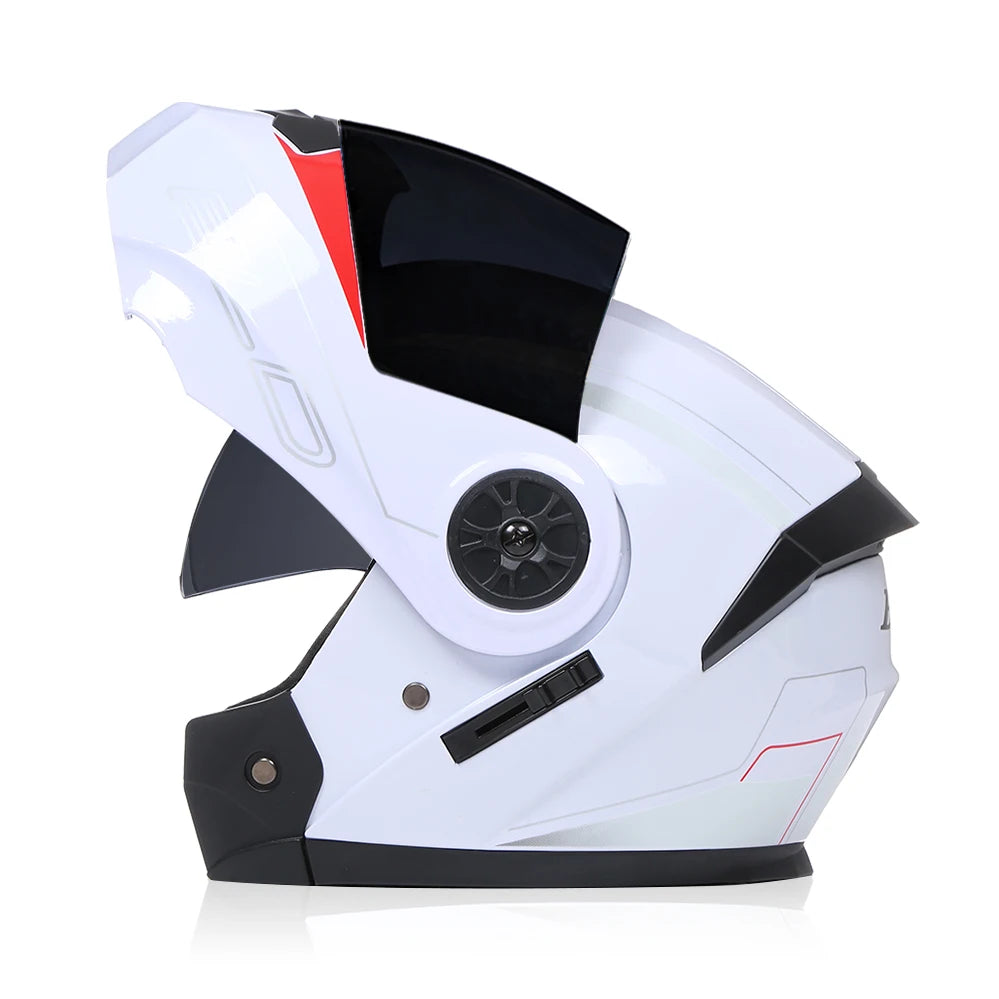 2020 nouveauté hommes moto course professionnelle casque rabattable matériau ABS casques modulaires à double lentille Certification DOT