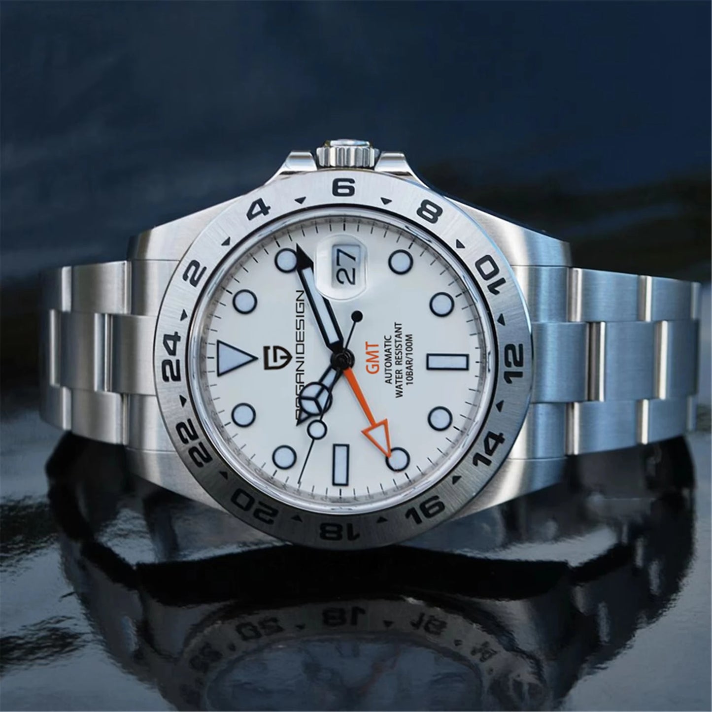 PAGANI Design 2025 nouvelle montre GMT 42MM montres mécaniques automatiques pour hommes saphir acier inoxydable montre étanche Reloj Hombre