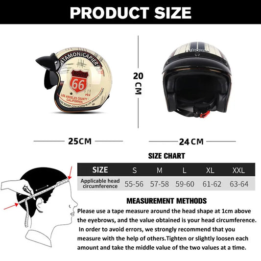 Casque de Moto Rétro Certifié DOT pour Homme, Protection à Visage Ouvert à 73 °, Accessoires pour Harley