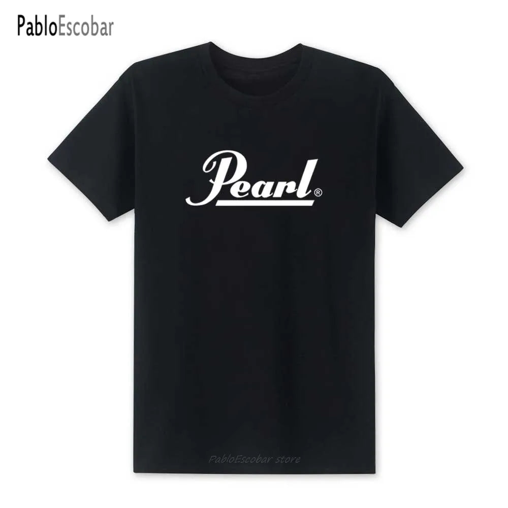 T-shirt manches courtes col rond homme, estival et à la mode, avec perles et musique, en coton