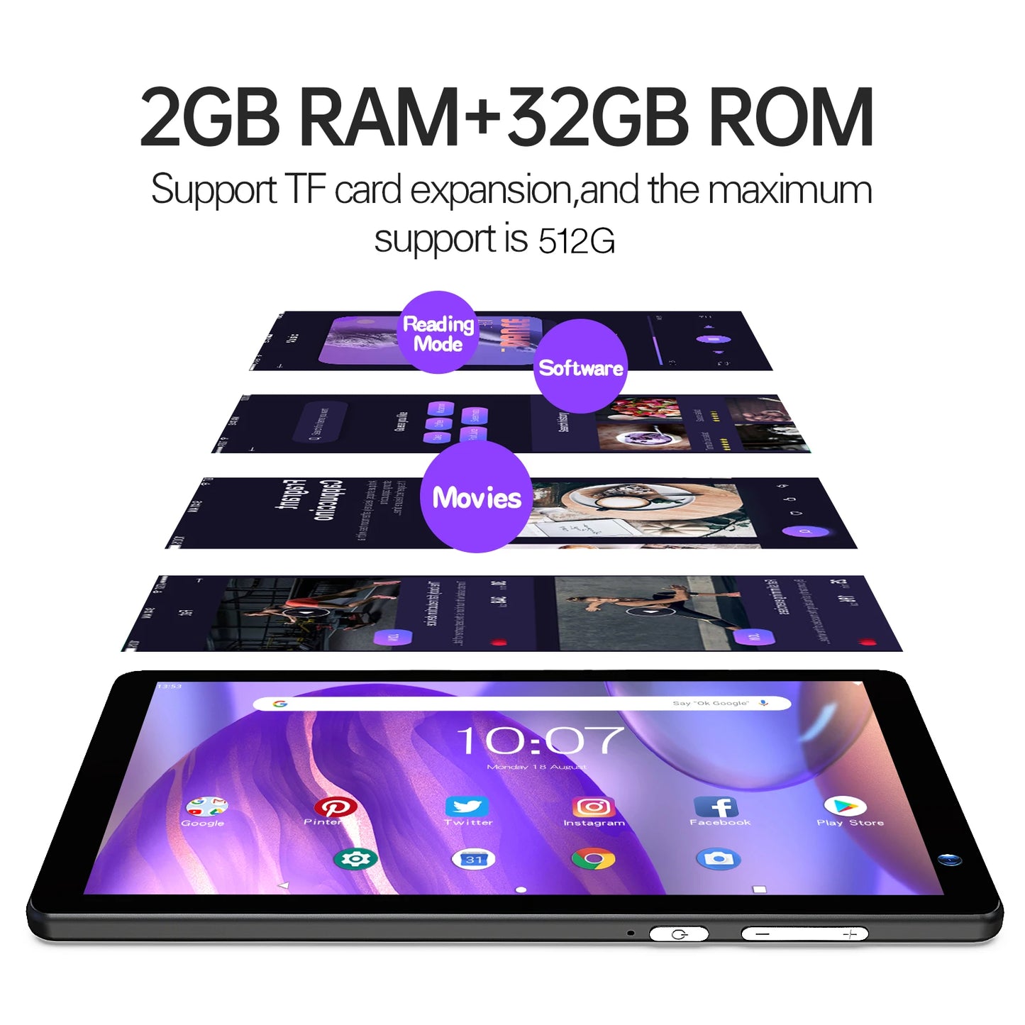 ITOM-Tablette PC de 7 Pouces, 32 Go, Android 11, avec Façades, Processeur Core, Écran HD IPS, Caméra pour Touristes, Wifi, avec Étui de Protection en PU