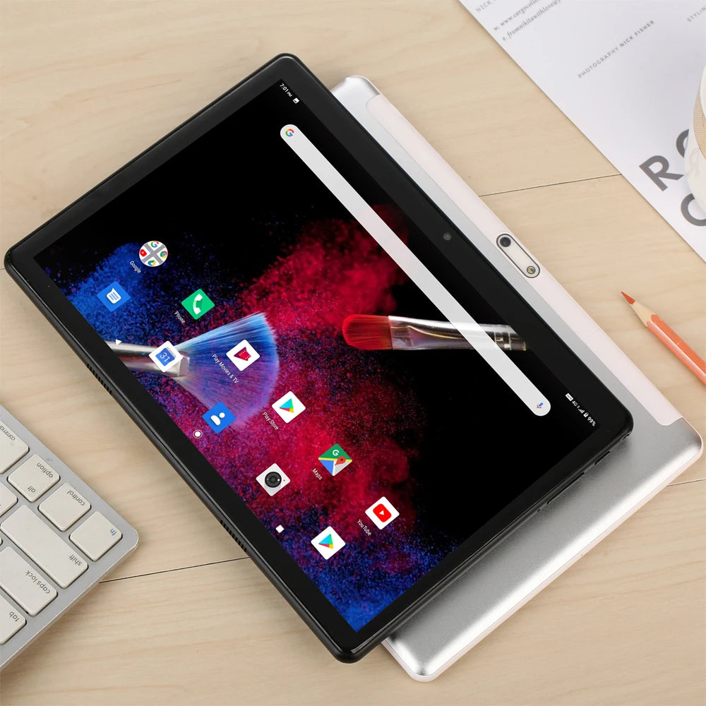 Version mondiale 10.1 pouces Octa Core tablette Pc 4GB RAM 64GB ROM Google Play double caméra double SIM appel téléphonique Bluetooth Wifi tablette