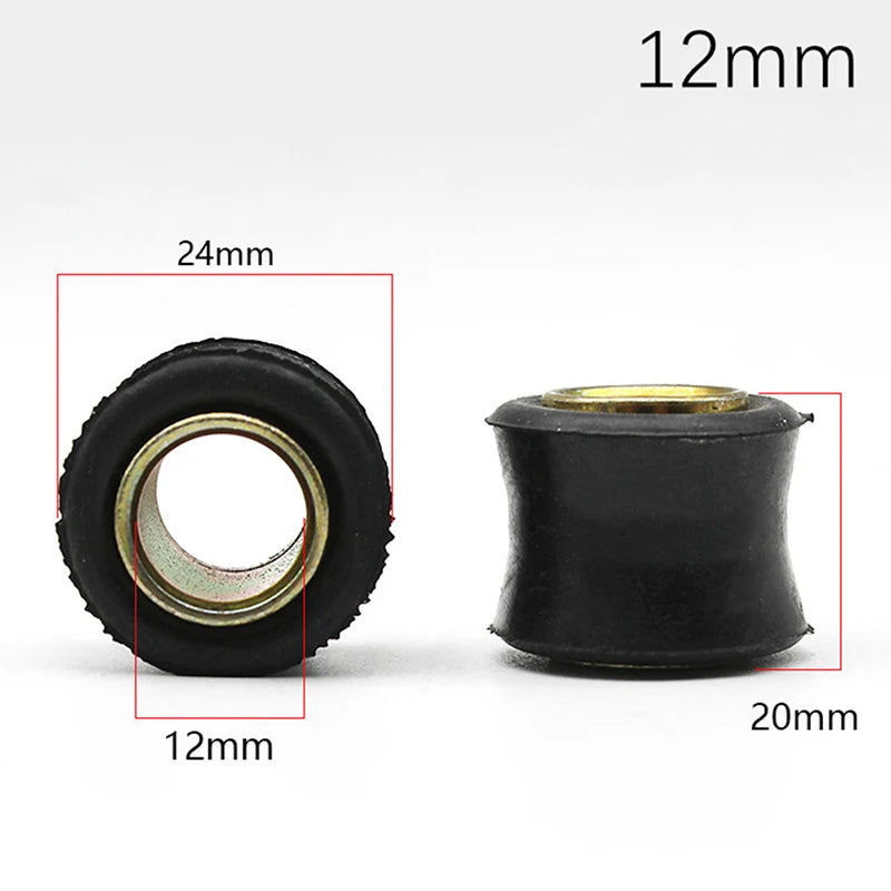 Manchon d'amortisseur arrière universel pour moto, anneau en caoutchouc, bague de partenaires, scooter, 10mm, 12mm, 2 pièces