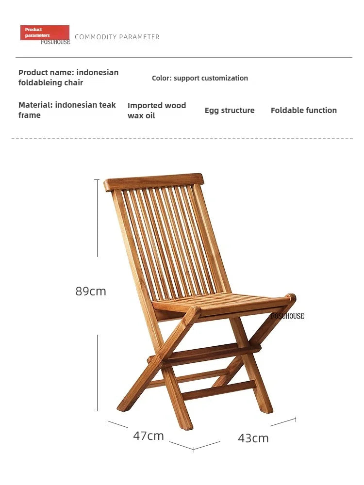 Meubles de Patio en plein air en teck nordique, ensemble d'extérieur, meubles de jardin de Villa, Table et chaises pliantes de loisirs, mobilier d'extérieur
