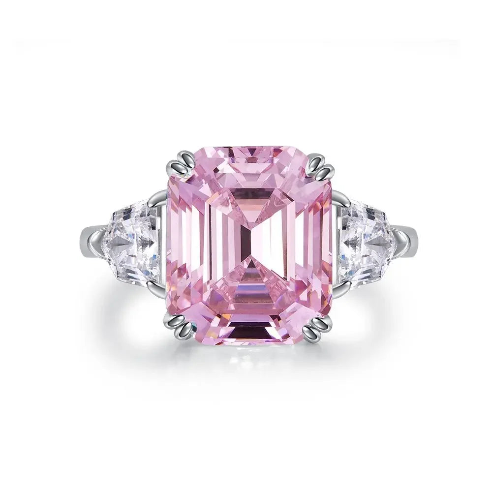 💍 Bague Femme en Platine Massif PT950 avec Diamant Rose – Design de Luxe