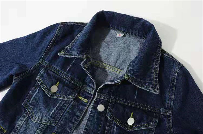 Veste en Jean pour femmes, hauts de couleur rose, couleur unie, courte, multicolore