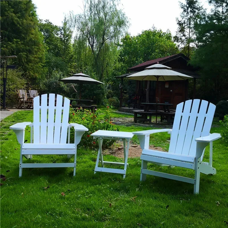 Ensemble de meubles de jardin avec dossier nordique en bois massif, ensemble de Table et chaises d'extérieur rétro, canapé de cour extérieure, chaise longue
