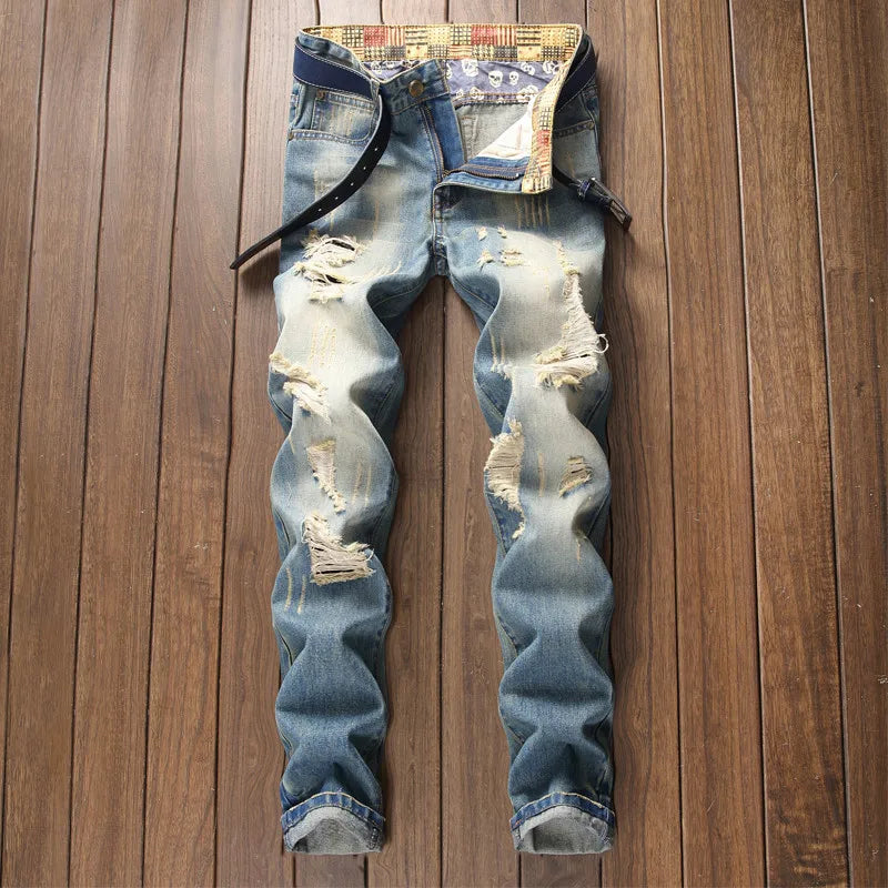 Jeans Droits Rétro Plus Size pour Hommes