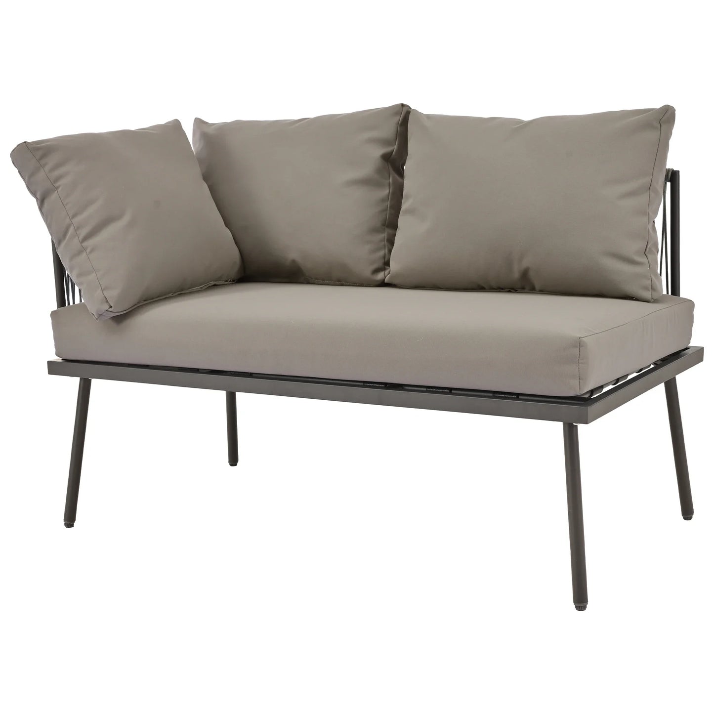 Canapé d'angle extérieur résistant aux intempéries, mobilier de patio extérieur, dormez 8, avec 2 tables et 4 sièges d'amour, coussins inclus