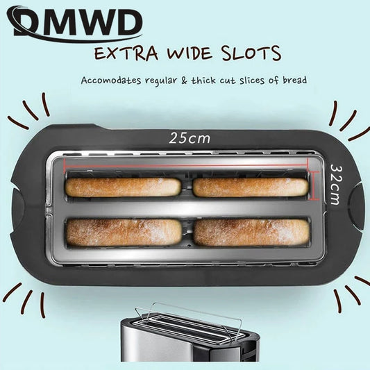 Grille-pain multifonction DMWD 4 tranches – Toaster, Sandwich & Gaufrier