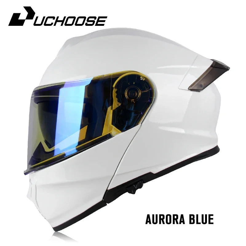 Uchoose-d'expériences intégraux approuvés DOT pour hommes et femmes, équipement de protection contre les collisions, casque rabattable pour moto, double pare-soleil
